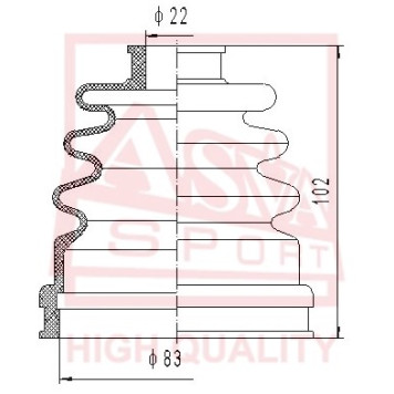 Пыльник шрус комплек 12 <b>ASVA ASBT116</b>