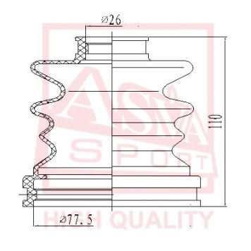 Пыльник шруса [12] <b>ASVA ASBT12</b>