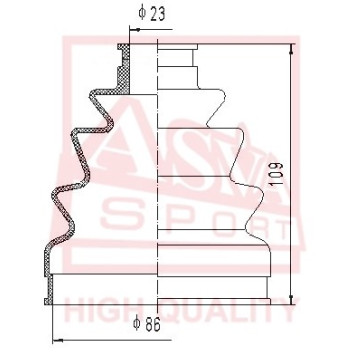 Пыльник шруса [12] <b>ASVA ASBT127</b>