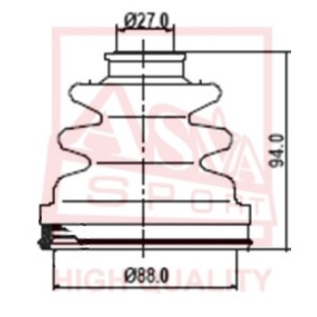 Пыльник шрус комплек [12] <b>ASVA ASBT137</b>