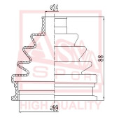 Пыльник шрус O/B (24x91x88)ком [12] <b>ASVA ASBT170</b>
