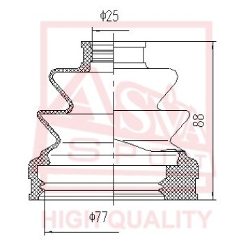 Пыльник шрус комплект(27.5x80x92) [12] <b>ASVA ASBT204</b>
