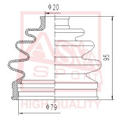 Пыльник шрус (комплект без смазки) <b>ASVA ASBT2059</b>