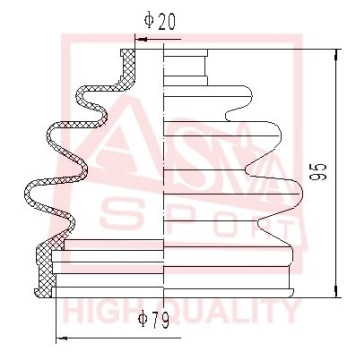Пыльник шрус (комплект без смазки) <b>ASVA ASBT2059</b>