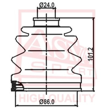 Пыльник шрус комплект() 12 <b>ASVA ASBT2082</b>