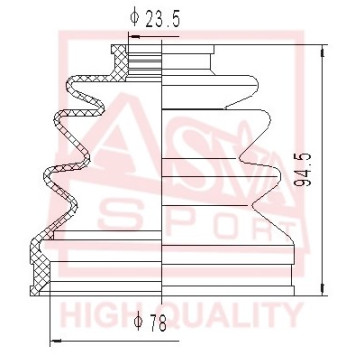 Пыльник шрус IB (23x77.5x97.5)комплект 12 <b>ASVA ASBT2095</b>