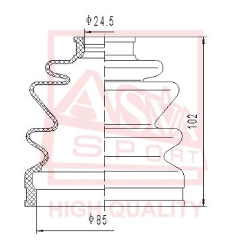 Пыльник шруса 12 <b>ASVA ASBT21</b>
