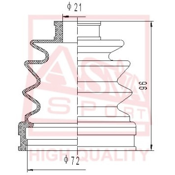Пыльник шрус O/B [12] <b>ASVA ASBT2154</b>