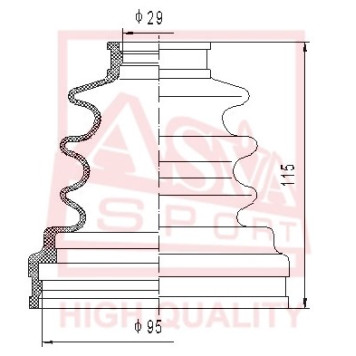 Пыльник шруса внутр. [12] <b>ASVA ASBT64</b>
