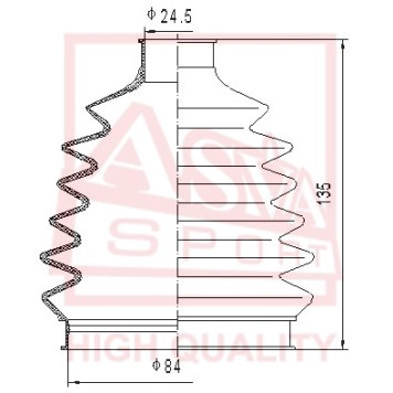 Пыльник шрус комплект(24.5x84x135) [12] <b>ASVA ASBT76</b>