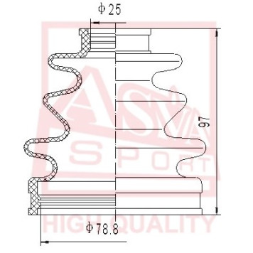 Пыльник шруса [12] <b>ASVA ASBT90</b>