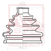Пыльник шрус OB (22x82x83)комплект 12 <b>ASVA ASBT98</b>