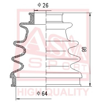 Пыльник шруса внутр. [12] <b>ASVA ASBT99</b>
