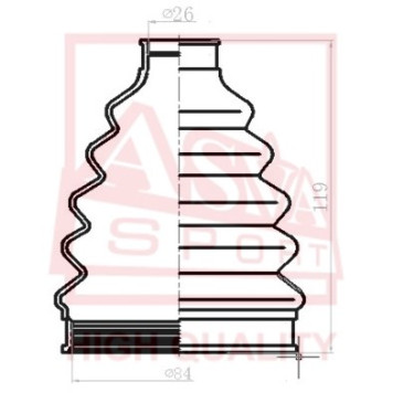 Пыльник шрус OB (25x86x120) комплект 12 <b>ASVA ASBTB61</b>