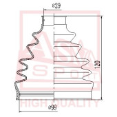 Пыльник шрус наружный 27.5x141x95.5 (комплект без смазки) [12] <b>ASVA ASBTBX1</b>