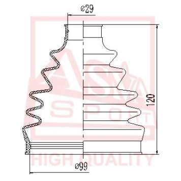 Пыльник шрус наружный 27.5x141x95.5 (комплект без смазки) [12] <b>ASVA ASBTBX1</b>
