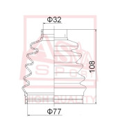 Пыльник шрус наружный 31x80x107 (10216022/041212/0030007/1, китай) [12] <b>ASVA ASBTCA2</b>