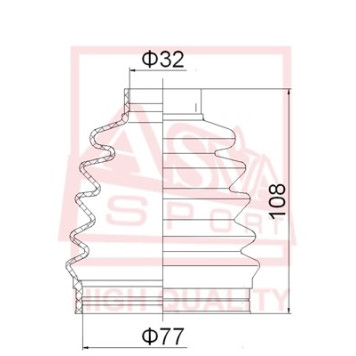 Пыльник шрус наружный 31x80x107 (10216022/041212/0030007/1, китай) [12] <b>ASVA ASBTCA2</b>