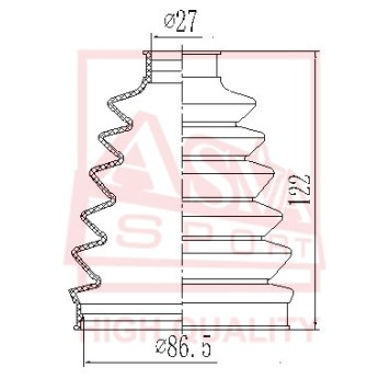 Пыльник шрус наружный 29x91x125 12 <b>ASVA ASBTCA2B</b>