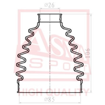 Пыльник шрус OB 12 <b>ASVA ASBTCW5</b>