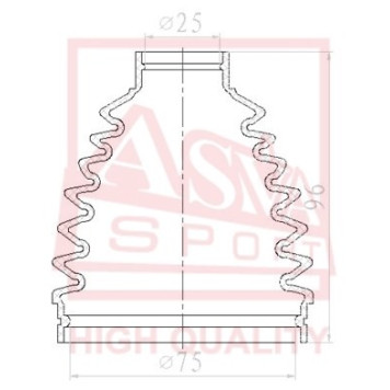Пыльник шрус O/B (24,5x74,5x95) комплект [12]' <b>ASVA ASBTCY2</b>