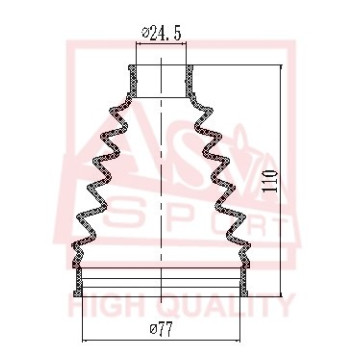 Пыльник шрус наружный (комплект без смазки) (10702070/160312/0000870/2, китай) [12] <b>ASVA ASBTGH</b>