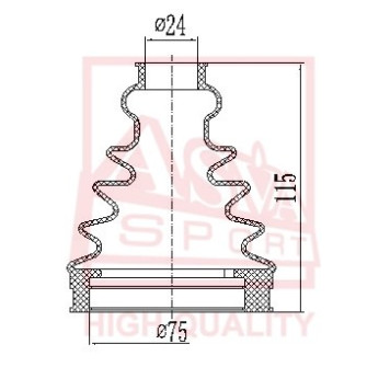 Пыльник шрус IB (24x70x116) комплект 12 <b>ASVA ASBTINA61</b>
