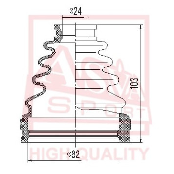 Пыльник шрус внутренний25x74x100 (1021602204121200300071, китай) 12 <b>ASVA ASBTINACA30</b>