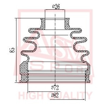 Пыльник шрус I/B (26,5x83,5x83,5) комплект  [12]' <b>ASVA ASBTINCW5</b>