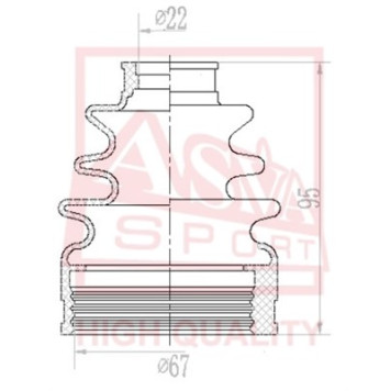 Пыльник шрус I/B (24x66x93) комплект [12] <b>ASVA ASBTINCY2</b>