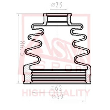 Пыльник шрус IB (25x73x85) комплект 12 <b>ASVA ASBTINCY3</b>