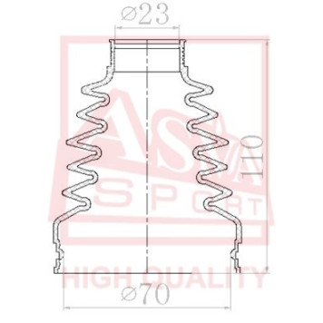 Пыльник шрус IB (27x71x104) комплект 12 <b>ASVA ASBTING41</b>