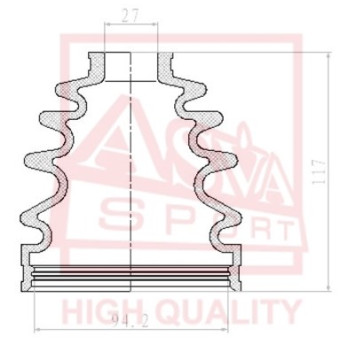 Пыльник шрус OB (27x98x117) комплект 12 <b>ASVA ASBTINLC100</b>