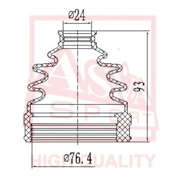 Пыльник шрус IB (25x83x86) комплект 12 <b>ASVA ASBTINNS1</b>
