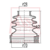 Пыльник шрус IB (22x74x86) комплект 12 <b>ASVA ASBTINP12</b>