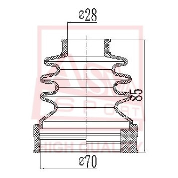 Пыльник шрус IB (22x74x86) комплект 12 <b>ASVA ASBTINP12</b>