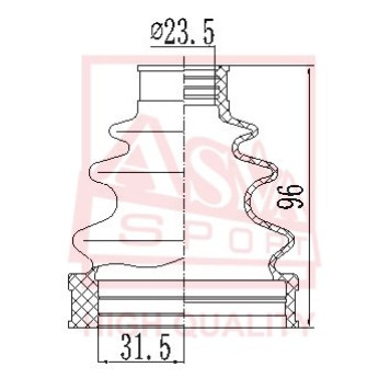 Пыльник шрус IB (23,5x73x95) комплект _ 12' <b>ASVA ASBTINRT27</b>