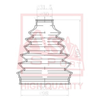 Пыльник шрус O/B (31x101x109) комплект [12] <b>ASVA ASBTLC200</b>