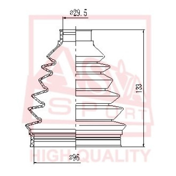 Пыльник шруса наружный (комплект без смазки) 12 <b>ASVA ASBTME164</b>