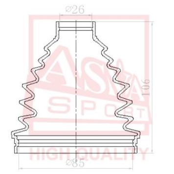 Пыльник шрус OB 12 <b>ASVA ASBTN16B</b>