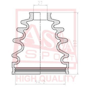 Пыльник шрус OB (27,8x97,4x120) комплект_ 12' <b>ASVA ASBTT51</b>