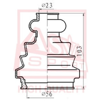 Пыльник шрус I/B (23x57x103) комплект [12] <b>ASVA ASBTT5M1</b>