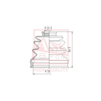Пыльник шрус O/B (23x76x98) комплект [12] <b>ASVA ASBTTRB</b>