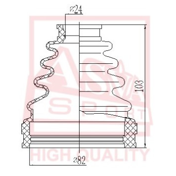 Пыльник шрус комплект(0x0x0) TRIPOD (CAMRY MCV30) [12] <b>ASVA BTIN909</b>