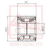 Подшипник ступичный задний <b>ASVA DAC25550043</b>