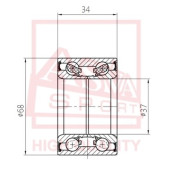 Подшипник ступичный задний (37X68X34) ремкомплект <b>ASVA DAC37680034</b>