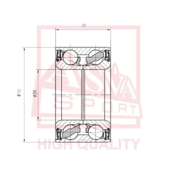 Подшипник ступичный передний C ABS 12 <b>ASVA DAC39720037</b>