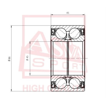 Подшипник ступичный передний <b>ASVA DAC45860045</b>