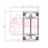 Подшипник ступичный передний C ABS <b>ASVA DACM42800045</b>