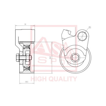 Ролик натяжной <b>ASVA TYBP042</b>